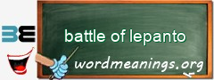 WordMeaning blackboard for battle of lepanto